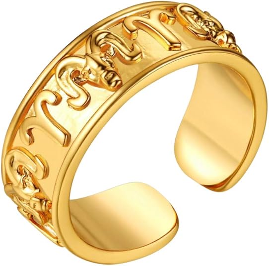 18K Gold Plated Horoscope Zodiac Band Rings Constellation Astrology Adjustable Statement Ring for Women or Girls, with Gift Box