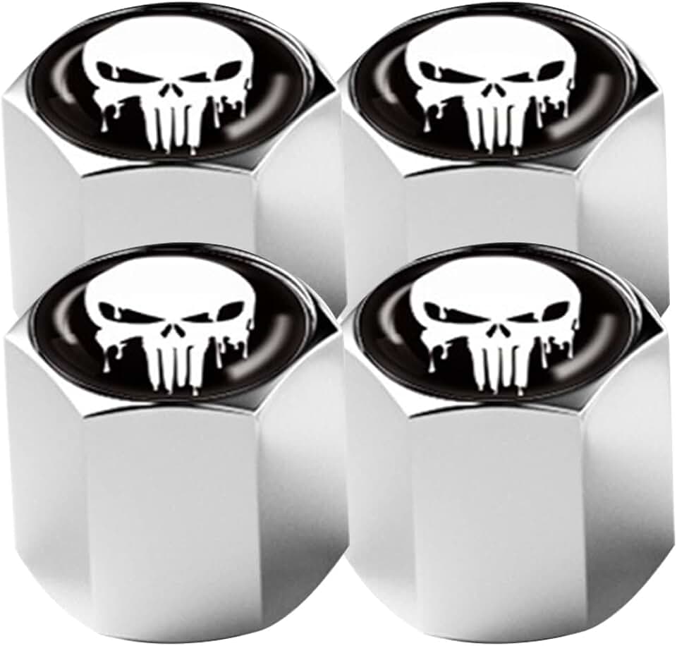 Ajxn Pacote com 4 tampas de haste de válvula de pneu de roda de carro herméticas à prova de poeira tampas de válvula de ar de pneu universais para carros, caminhões, bicicletas, acessórios de carro