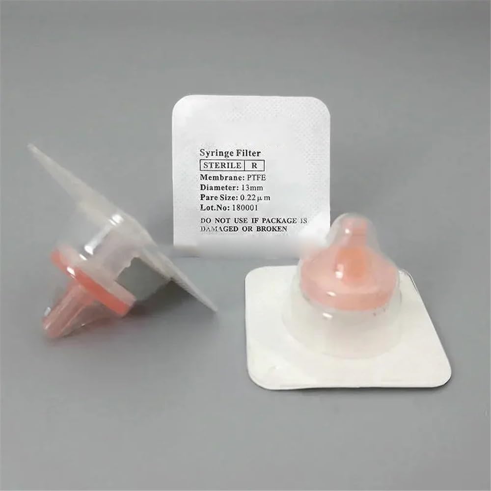 Cristalería de Laboratorio Lote de 50 unidades de membranas de nailon/PES/PTFE con apertura de 0,22 um/0,45 um y filtros de 13/25/33 mm.(25mm 0.45um Nylon)