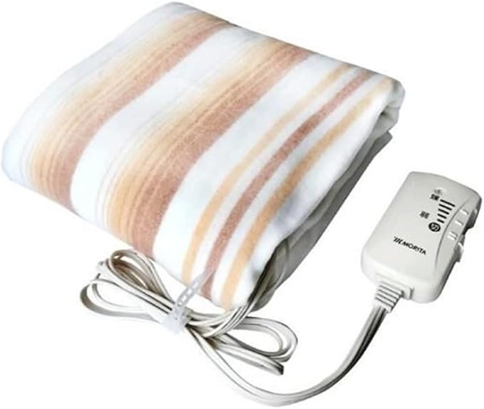 MORITA 洗える電気敷毛布 140×80cm 室温センサー付 ダニ退治 頭寒足熱配線で足元あったか TMB-S14KS ブラウン
