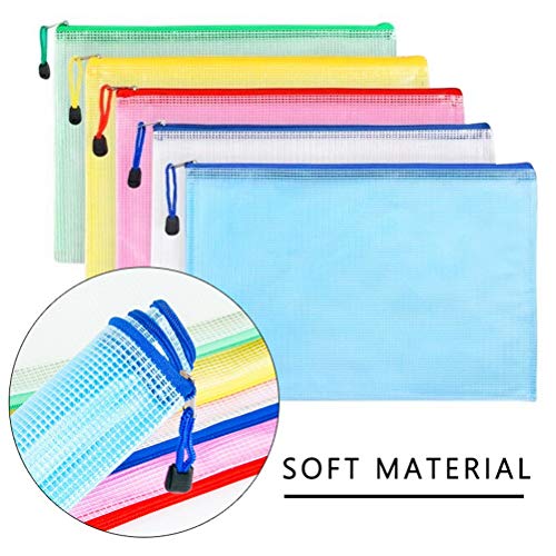 image for Pimoys 10 Pack A3 Mesh Zipper Pouch Document with 1piece Kraft Paper N