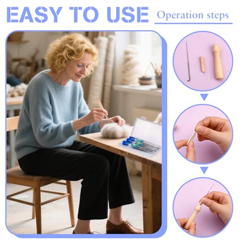 Image of Yizzvb 30 PCS Needle Felting Needles, 3 Sizes Wool Felting Needles, Needle Felting Tools Supplies Kit with Storage Box for DIY Wool Felting Crafts