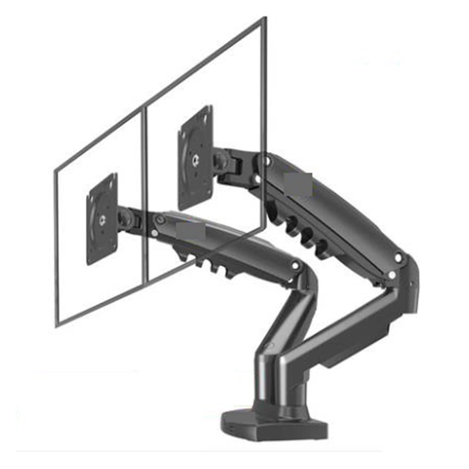 Aioneer Screen Stand, Gas Spring 360 Degree Desktop 17"-27" Dual Monitor Holder Arm Full Motion Monitor Mount Bracket Load 2-9Kg Each