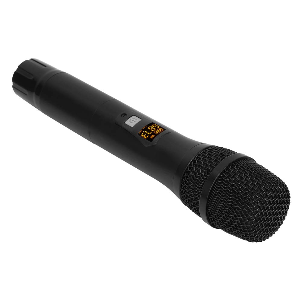 1 Paire de Microphone sans Fil en Métal à Main Micro UHF 25 Canaux avec Mini Récepteur 1/4"de Sortie pour Scène/église/Karaoké/Fête/Réunion d'affaires/Systèmes de Sonorisation, Noir