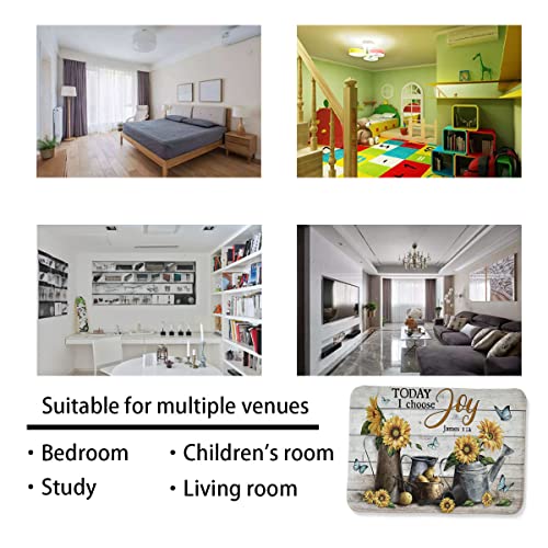 Emosha Butterfly Rug,Sunflowers Inspirational Non Slip Mat Area Rug Runners Floor Carpet For Kitchen Bedroom Living Room Bathroom Children's Room Decoration,Farmhouse Decor 31.5X19.7Inch #TOP3