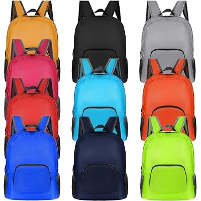 Sherr 10 Pack 17" Classic Backpacks in Bulk Foldable Lightweight Back Packs Basic Classic bags for Travel (Multicolor)