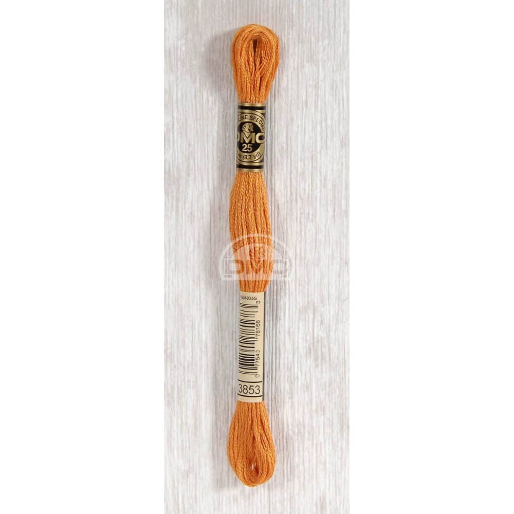 DMC 117MC-3853 Embroidery Floss Cotton 3853 Orange, 8 Metres