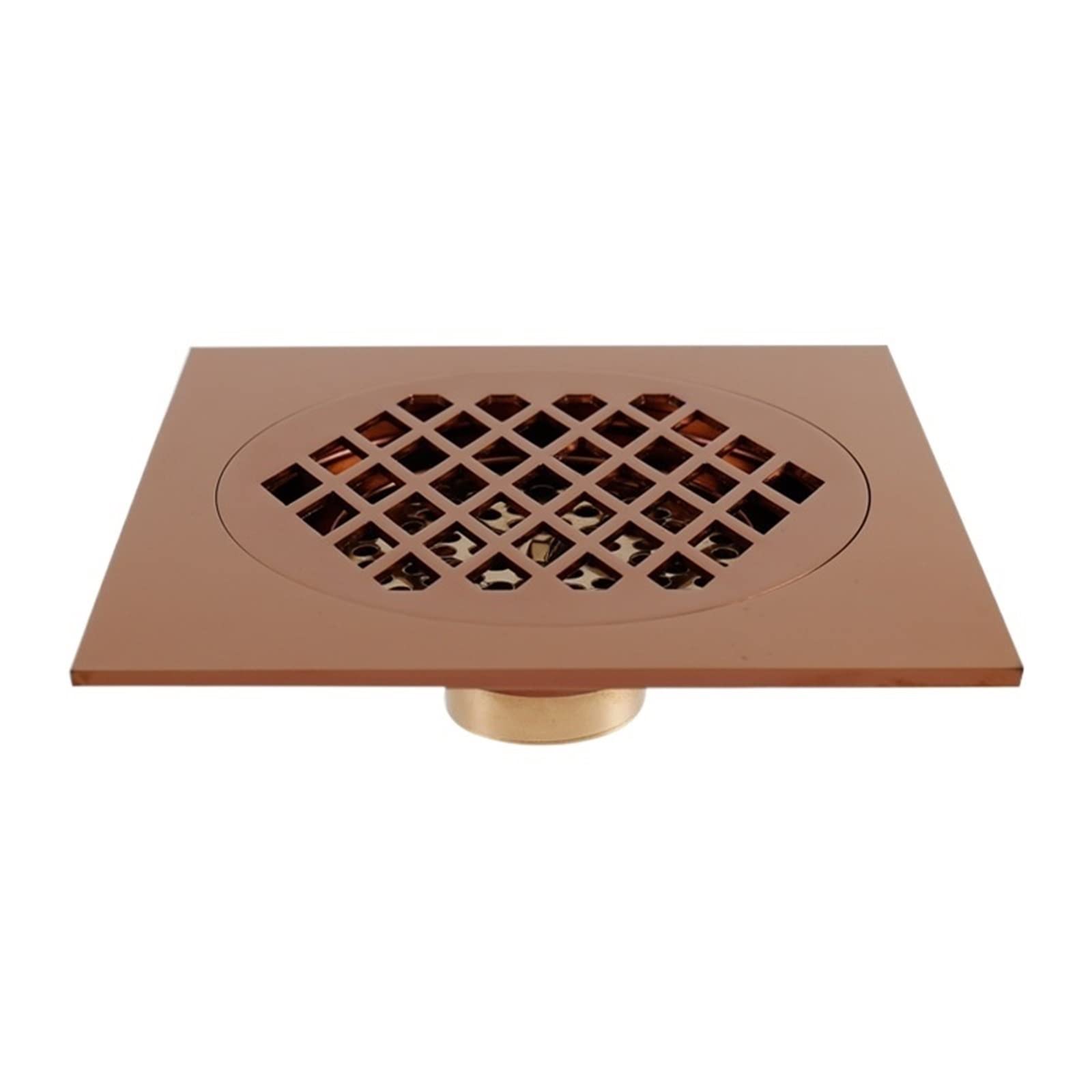 1 desagüe de Suelo Antiguo de latón para baño, Cocina, Ducha, Porche, Rejilla Cuadrada para desagüe de residuos, escurridor Sanitario de 15 x 15 cm (diámetro).