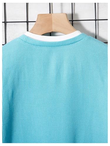 SOLY HUX Boy's Crew Neck Long Sleeve T Shirt Contrast Binding Waffle Knit Tee Tops4