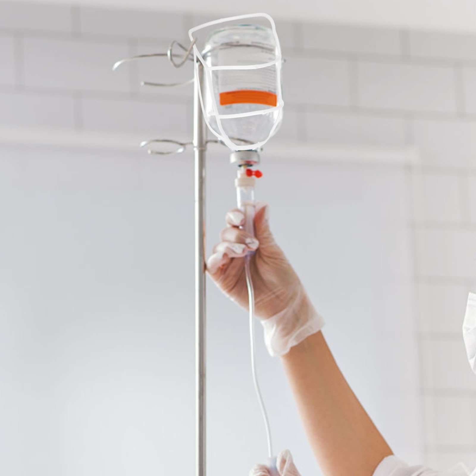 20 Pezzi Copertura per Bottiglia di Infusione in Plastica Bianco da 500ml, Rete Protettiva Versatile per Flacone Salino, Accessorio Sicuro per Cliniche e Strutture Mediche
