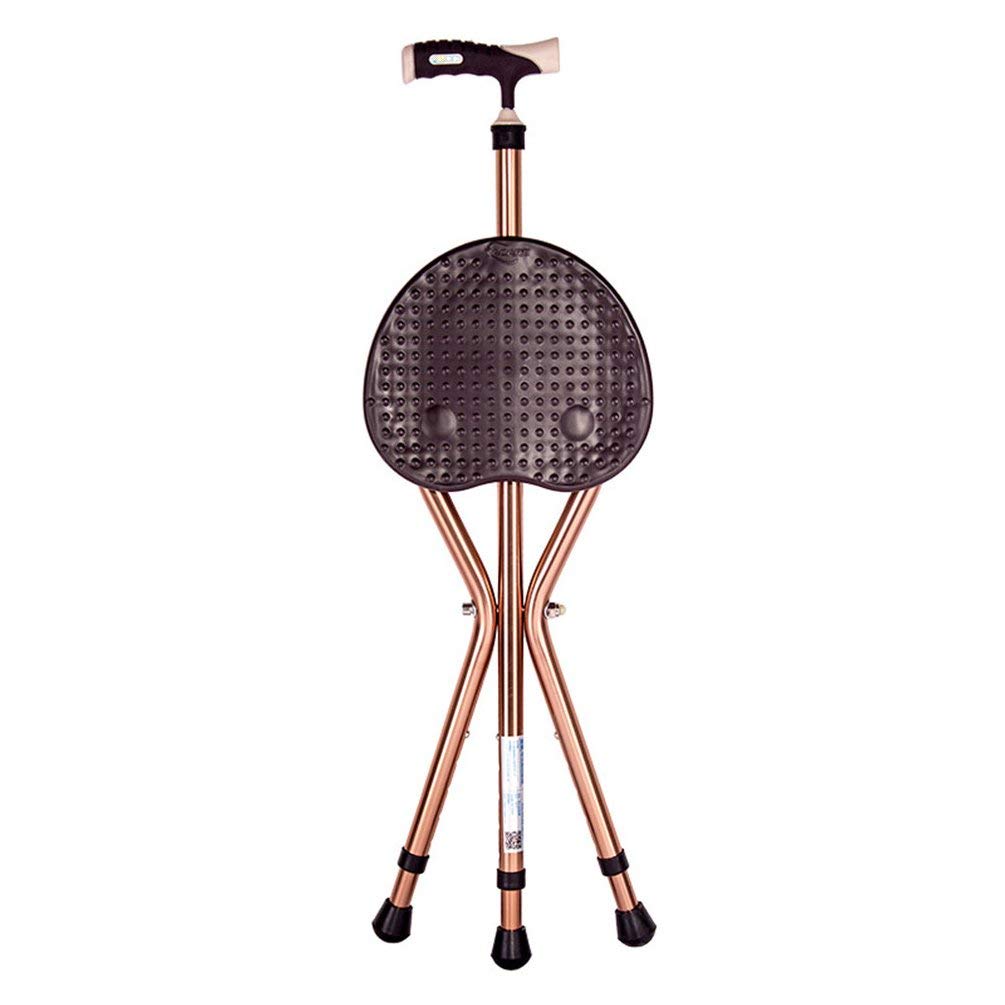 Canne siège pliante pour soulager la fatigue marche tabouret senior marron