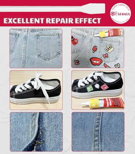 Viomis DIY06001 60Ml Fabric Glue, Strong Fabric And Leather Adhesive, Waterproof Fabric Glue Permanent Clear Washable For All Fabrics, Clothing, Cotton, Flannel, Denim, Leather, Polyester, Doll Repair, Patches thumb #5