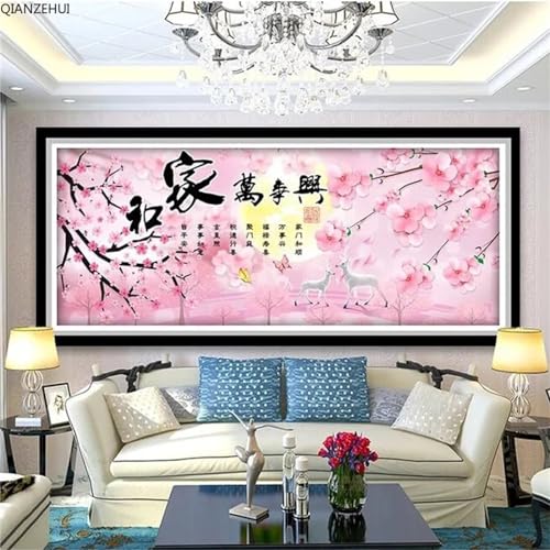 Diamond Painting Carré de Prestige - Broderie Fleur Cerisier Luxe 100x230cm