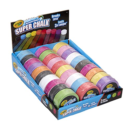 Craie de trottoir pour jeux de plein air plateau Crayola 30 couleurs cour de récré