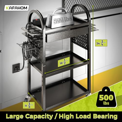KAFAHOM-Power-Tool-Cart-with-Charging-Station-Rolling-Tool-Cart-with-Drawer-Heavy-Duty-Power-Tool-Organizer-with-360-Silent-WheelsTool-Holder-Storage-for-Garage-Warehouse-Repair-Shop