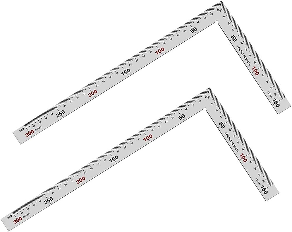 L Letter Ruler 2 Pack L Shaped Ruler, Square Ruler, Right Angle Ruler Stainless Steel ...