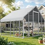 DWVO 94 Inch Catio Outdoor Cat Enclosure, Large Outdoor Cat House for Multiple Cats, Metal Cat Cage Outdoor with Weatherproof Roof, 7 Platforms, 2 Resting Box and Cat Hammock Bed