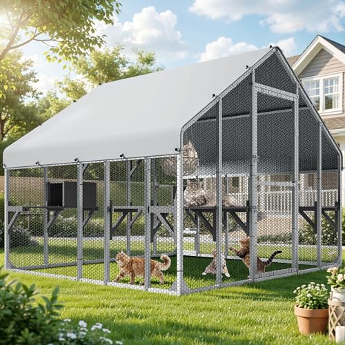 DWVO 94 Inch Catio Outdoor Cat Enclosure, Large Outdoor Cat