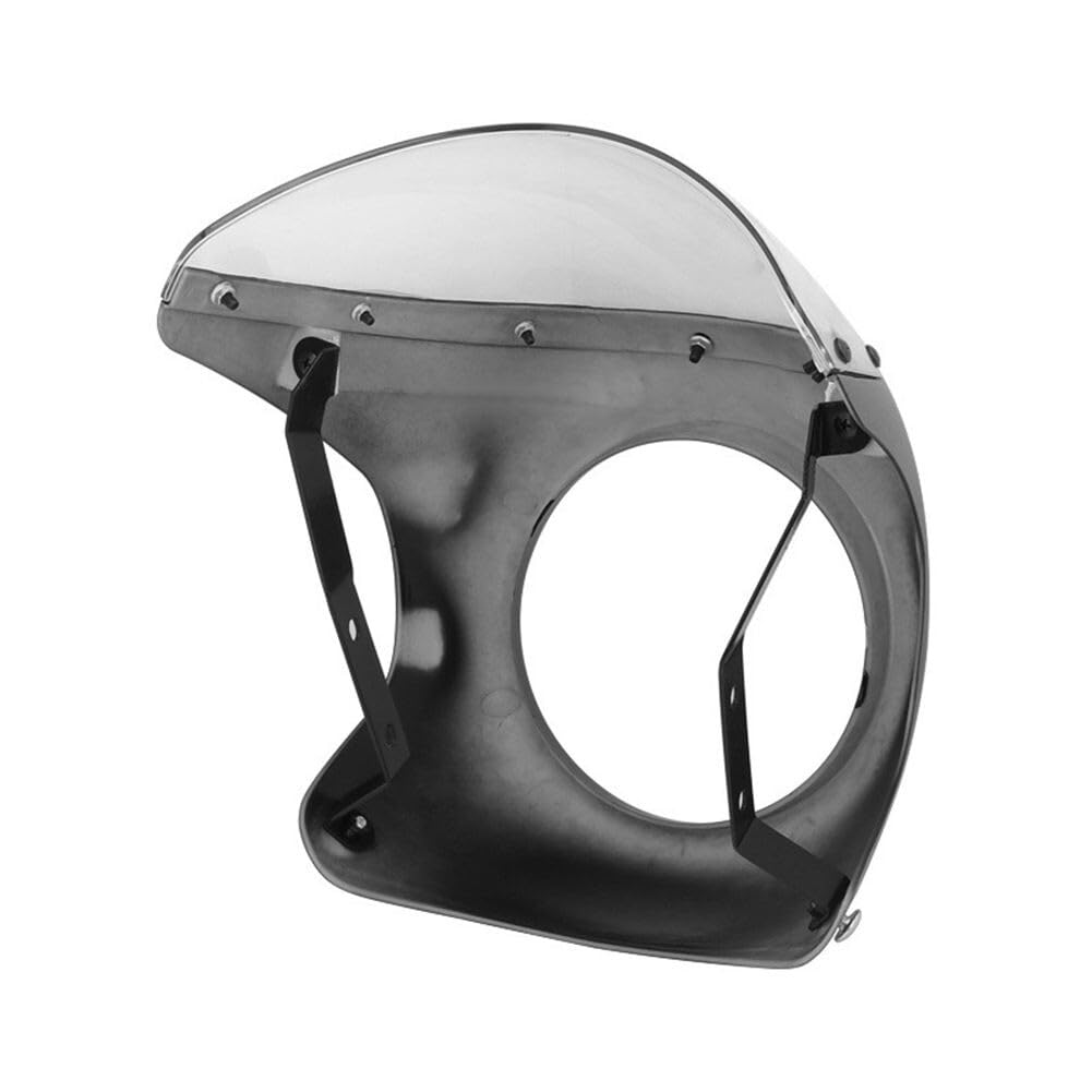 Varaneo Cafe Racer Motorrad Scheinwerfergehäuse 7" Mit Gabel-Halterung 35-43mm Schwarz Hinterrad Drehhilfe Motorrad
