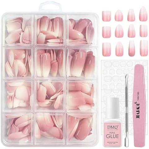 DMQ Ombre False Nails Kit with Glue Cover