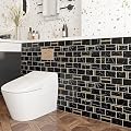 Black/Gold Marble Subway Tile Peel and Stick Backsplash 3D Self Adhesive 10 Sheets Marble Look Peel and Stick Backsplash Waterproof Heat-Resistant Subway Tile for Kitchen Bathroom Fireplace 12"x12"