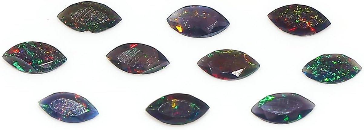 10PCS, 6.0x3.0mm YASHEE Black Opal Brilliant Cut Marquise Shape Gemstone Crystals, Wholesale Bulk Lot, Wire Wrapping, Natural Stones, Jewelry Making Supplies, DIY, Décor, Gem Collection image 5