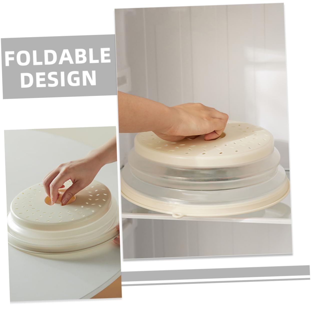 DECHOUS Cubierta de Microondas Plegable Pp 4 Piezas para Cocina Resistente al Aceite Color Aleatorio