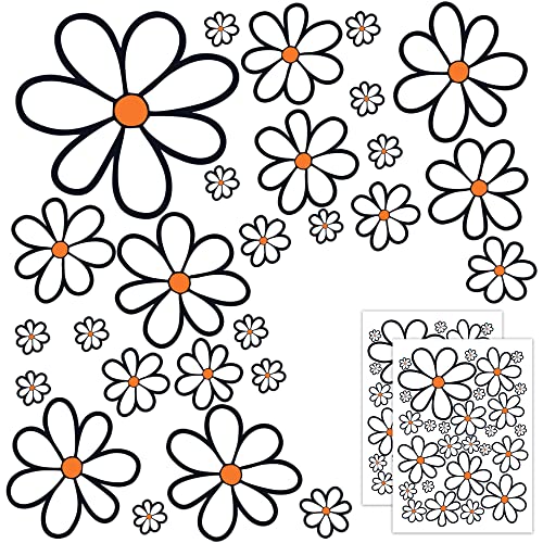 GamesMonkey® - Adesivi Auto Fiori Margherite Prilblumen Tuning - 27/54 / 108 Pezzi - Carrozzeria Divertenti Moto Bicicletta Stickers Vetri Casco (Small, 54 Pezzi, Col 005)