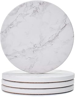 コースター珪藻土コースター飲料コーヒーコースター滑り止めティーマット断熱 速乾 防湿大理石コースター おしゃれ（4枚）