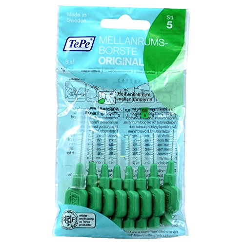 Brossettes interdentaires TePe Vert 0,8 mm pour éliminer la plaque avec précision