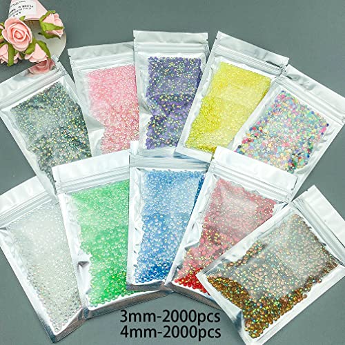 Daiyifiy 4000Pcs Ab Color Resin Rhinestone Transparent Flatback Jelly Resin Rhinestones Bling Glitter Diamond Stone For Nails Decoration Crafts Eye Makeup Clothes Shoes Vases (3/4Mm, Yellow) #TOP1
