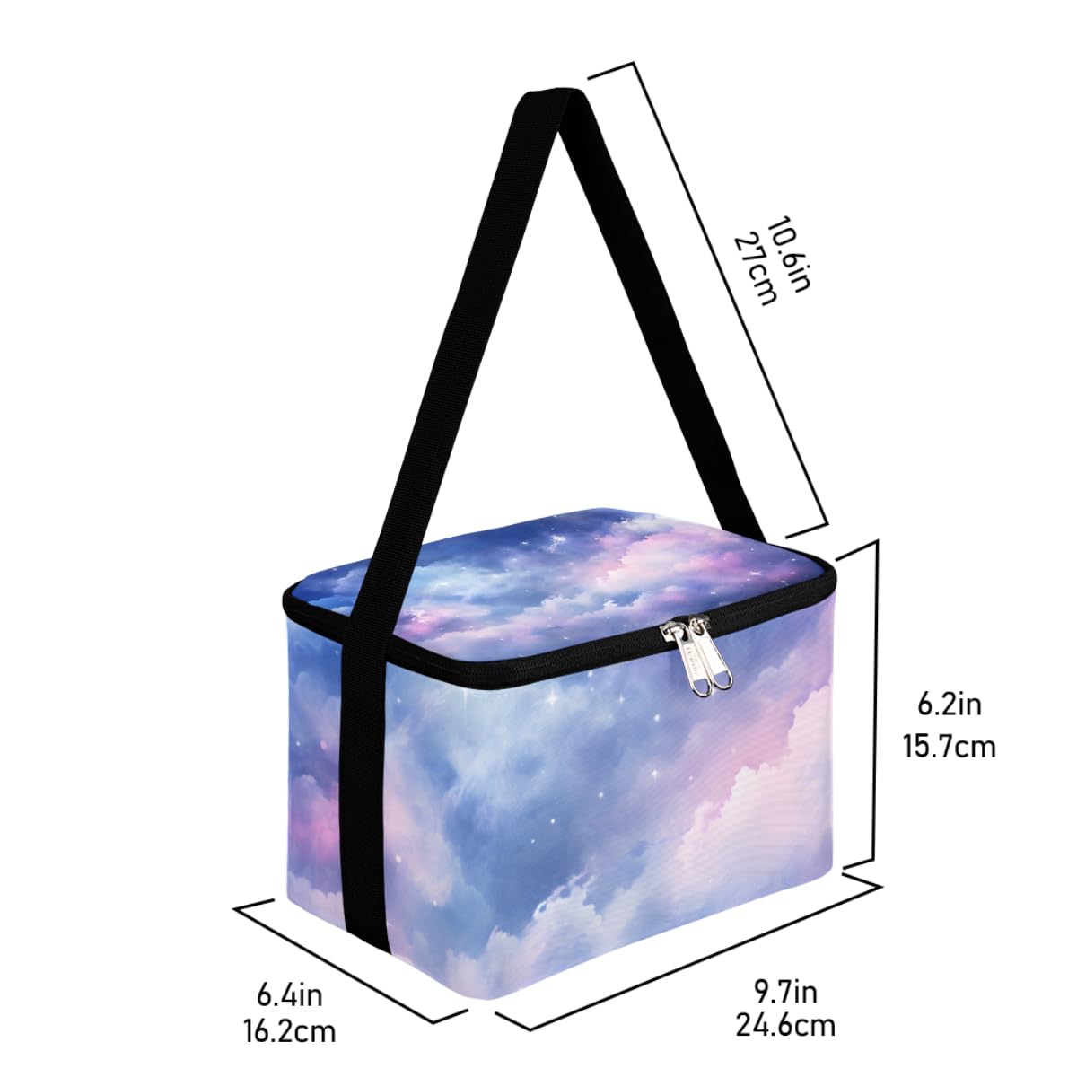 GzLeyigou Lunch Bags for Women Men 9 Cans,Galaxy Nebula Hot & Cold Food Delivery Bag Insulated Grocery Bag Insulated Lunch Box Cloud Cooler Bag for Office Work Picnic Beach