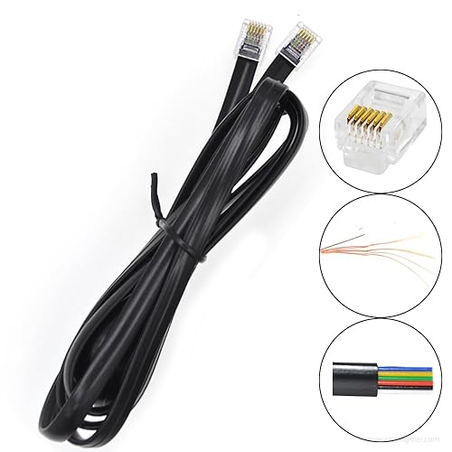Miniatura 3 de Black Color 3FT 6P6C RJ12 cable de teléfono