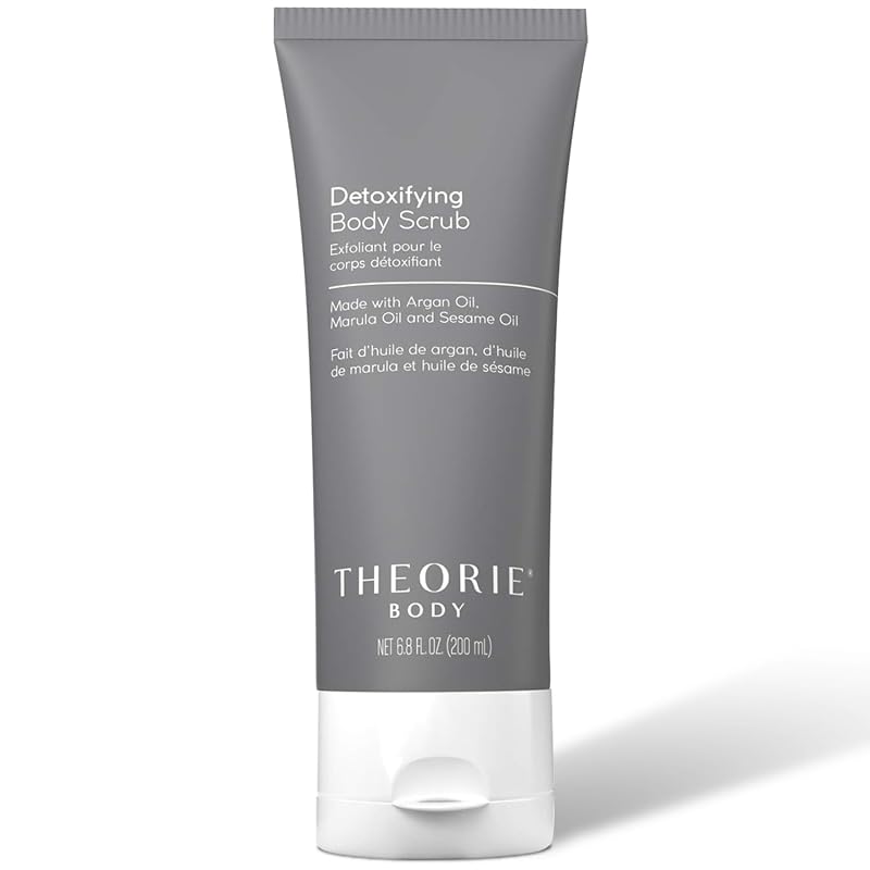 Theorie Esfoliante corporal de carvão e bambu com óleos de jojoba, amêndoas doces e gergelim, 200 mL