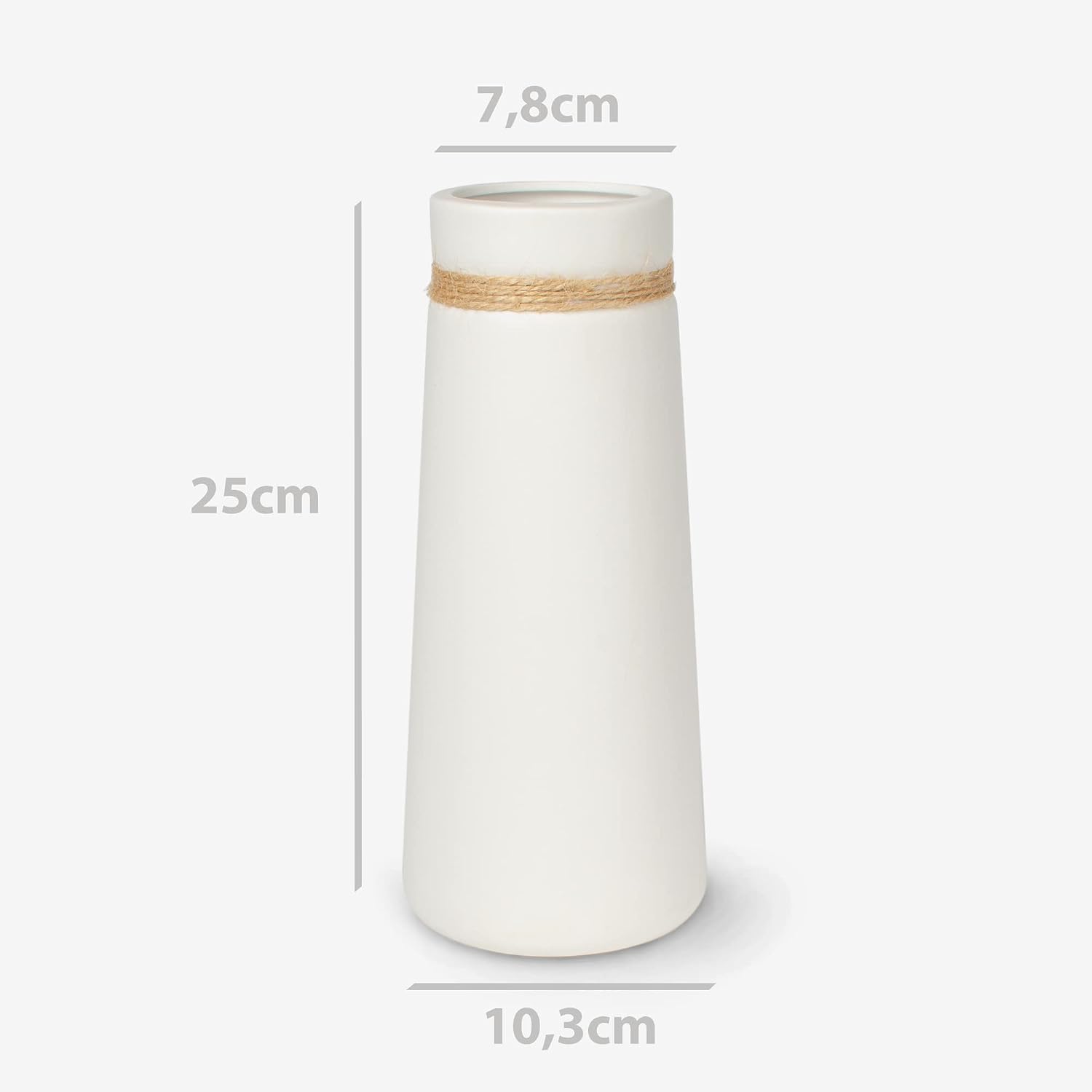 Ceramic Vase for Pampas Grass, Bouquet flower White Matt as Boho Decoration, Large 10 Inch High for Fresh & Dried Flowers - Image 5