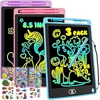 3 Pack 8.5 Inch LCD Drawing Board for Kids, Electight Colorful Writing Tablet Drawing Pad for KidsToys Gifts Learning Educational Toys for 2 3 4 5 6 7 Year Old Boys Girls Purple Pink Blue