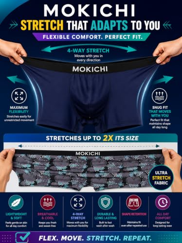 Image of Men's Boxer Briefs for Men, Stretchable Trunks Underwear, Soft Comfortable Fit, Breathable Mid-Rise Boxer Shorts, Assorted Solid & Printed Designs, Pack of 5