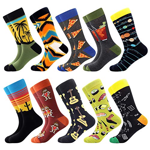Men s Colorful Funny Novelty Casual Cotton Crew Gift Fun Dress Socks Novelty for Men Father