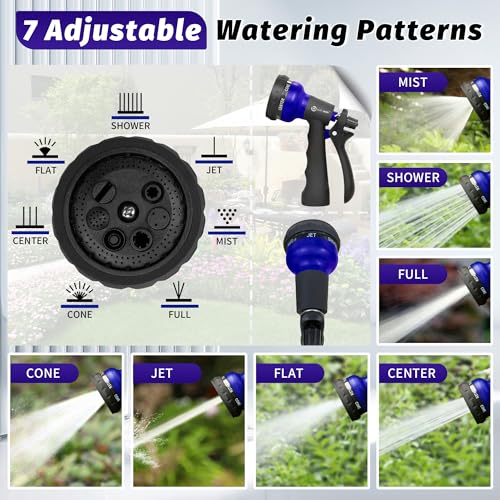 Image of AUTOMAN Garden Hose Nozzle, Water Sprayer Nozzle with 7 Adjustable Watering Patterns,Slip Resistant Nozzle for Plants,Lawn,Washing Cars,Window Cleaning,Showering Pets & Outdoor Fun.