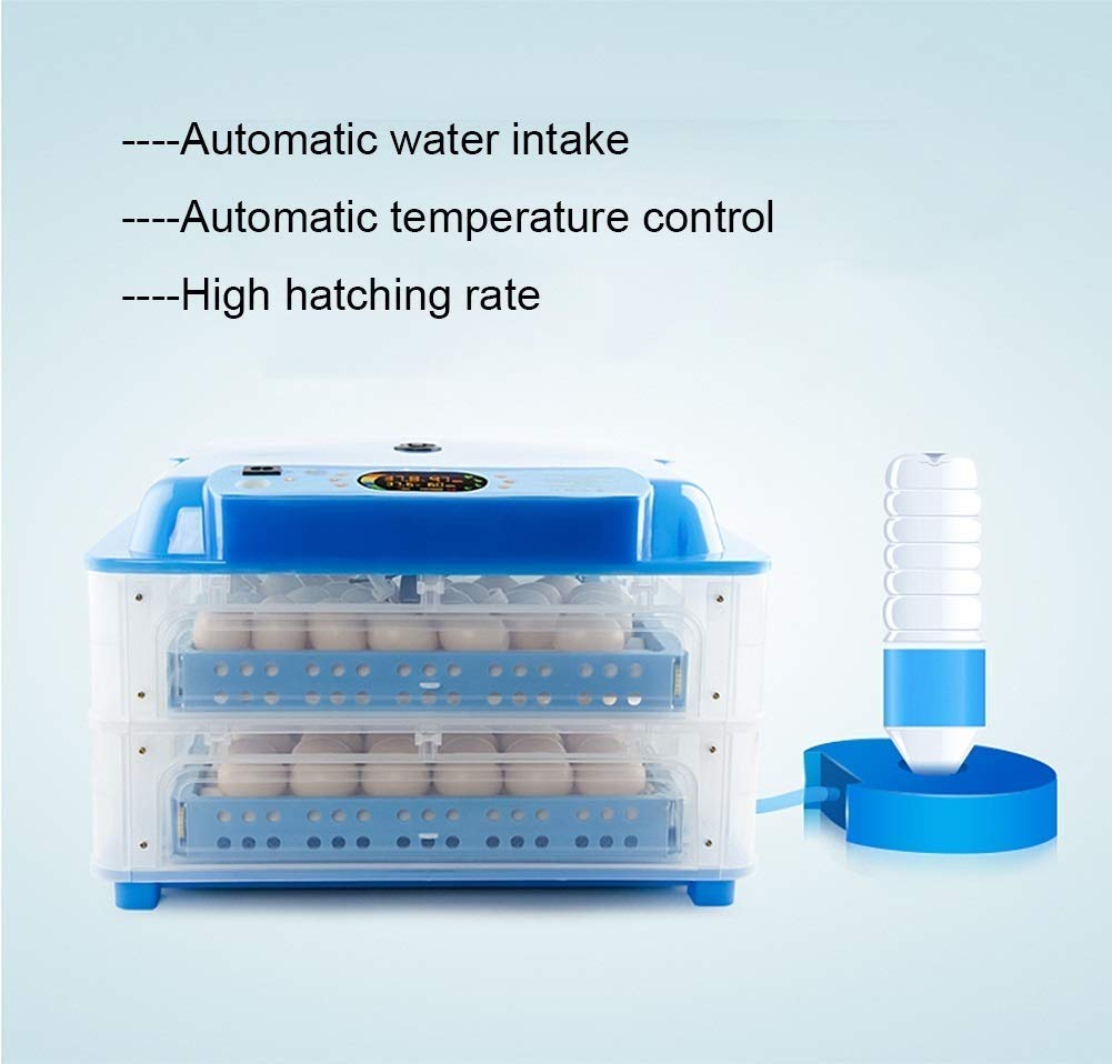 Incubatrice Digitale per Uova da 128 Uova con vassoi per Uova, Controllo della Temperatura e dell'umidità e Rotazione Automatica per polli, Uccelli, Anatre e oche,