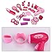 Kids Make Up Kit, Pretend Play Make Up Case and Cosmetic Set, Girls Pretend Play Hair Styling Set Including Hair Dryer Comb Curler Scissors Mirror kit