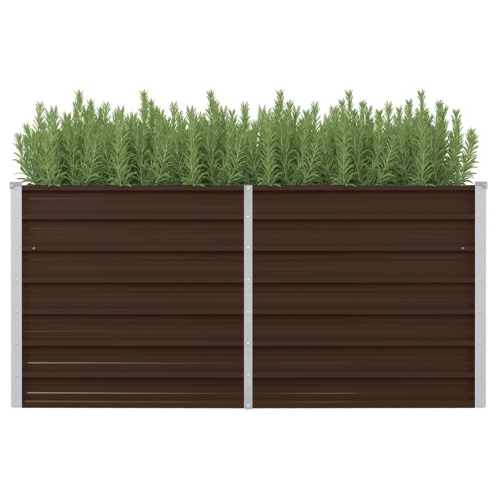 Myheimly Hochbeet Gartenbeet Frühbeet Pflanzbeet Kräuterbeet Gemüsebeet Blumenkasten Garten Pflanzkasten Pflanzenkübel Braun 160 x 80 x 77 cm Verzinkter Stahl