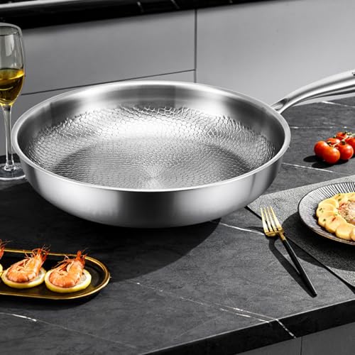 Titanium Frying Pan Set with Lids – 5-Piece Nutri Pan Pro, Ultra-Durable 20/24/26/28/30 cm Non-Stick, Anti-Scratch Stainless Steel Cookware - Image 3