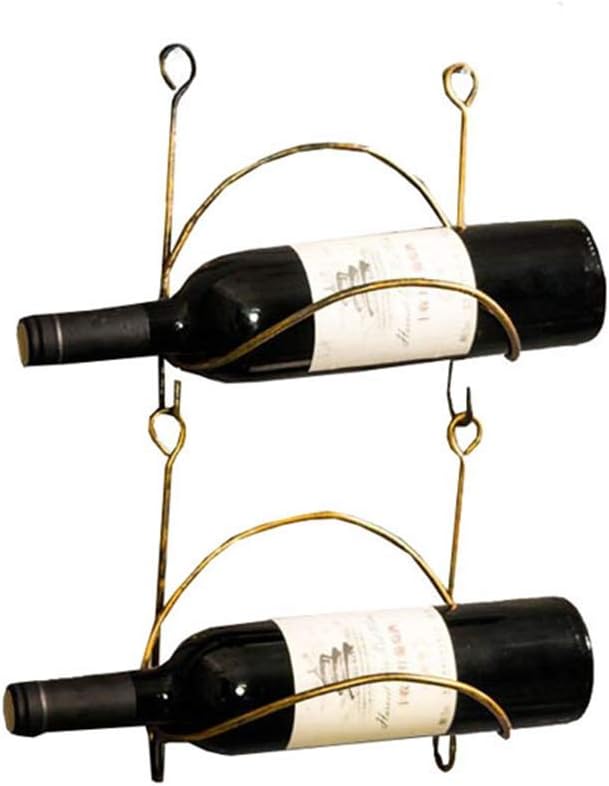 2-Bottle Wall-Mounted Wine Racks Iron Art Restaurant Display Stand Rack