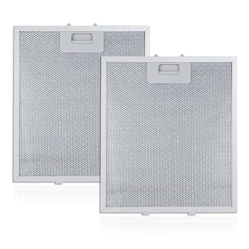 2 Pack Cooker Hood Filter 320 x 260 mm, Universal Metal Grease Filter for Cooker Hood Mesh Cover Kitchen Extractor Fan Vent Aluminum Range Hood Grease Filters