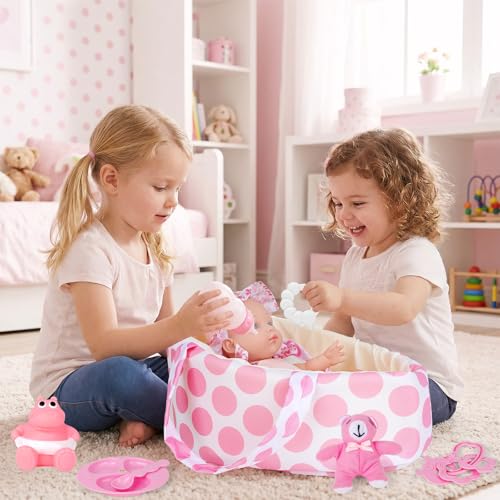 Set de muñeca bebé de 13 pulgadas con accesorios miniatura 5