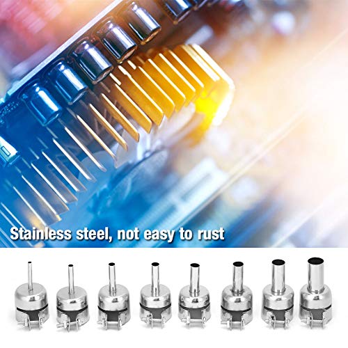 8-teiliges Edelstahl-Heißluftpistolen-Runddüsen-Set für 850, 850A, 852, 852D, 852D+, 950 und Luftpumpen-Heißluftschweißtisch