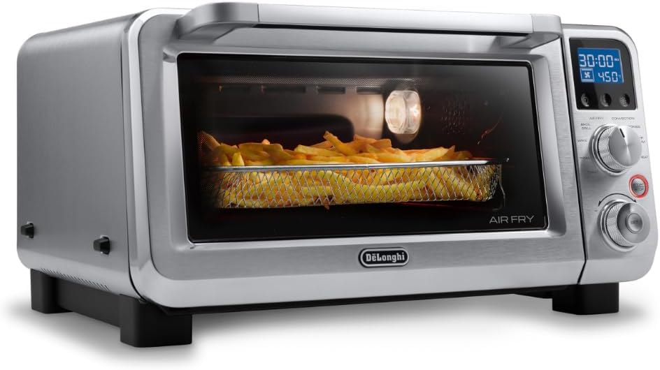 Digital Air Fry Convection Toaster Oven 14L Stainless Steel, Air Fry Oven, 9-in-1, Grills, Broils, Bakes, Roasts, Reheats, Keep Warm, Non-Stick, Scratch-Resistant Interior, 1800-Watts