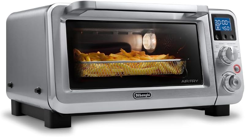 Digital Air Fry Convection Toaster Oven 14L Stainless Steel, Air Fry Oven, 9-in-1, Grills, Broils, Bakes, Roasts, Reheats, Keep Warm, Non-Stick, Scratch-Resistant Interior, 1800-Watts