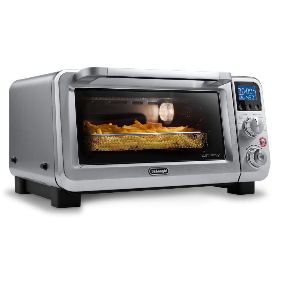 Digital Air Fry Convection Toaster Oven 14L Stainless Steel, Air Fry Oven, 9-in-1, Grills, Broils, Bakes, Roasts, Reheats, Keep Warm, Non-Stick, Scratch-Resistant Interior, 1800-Watts